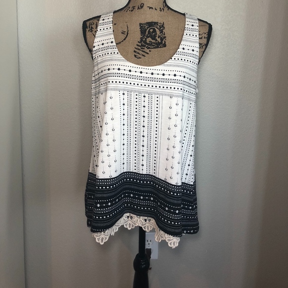 Maurices Tops - Black and White Knit Tank Top